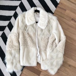 White/Cream Faux Fur Jacket